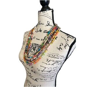 Upcycled OOAK Paper Bead Necklaces x6 Boho Hippie Vibes